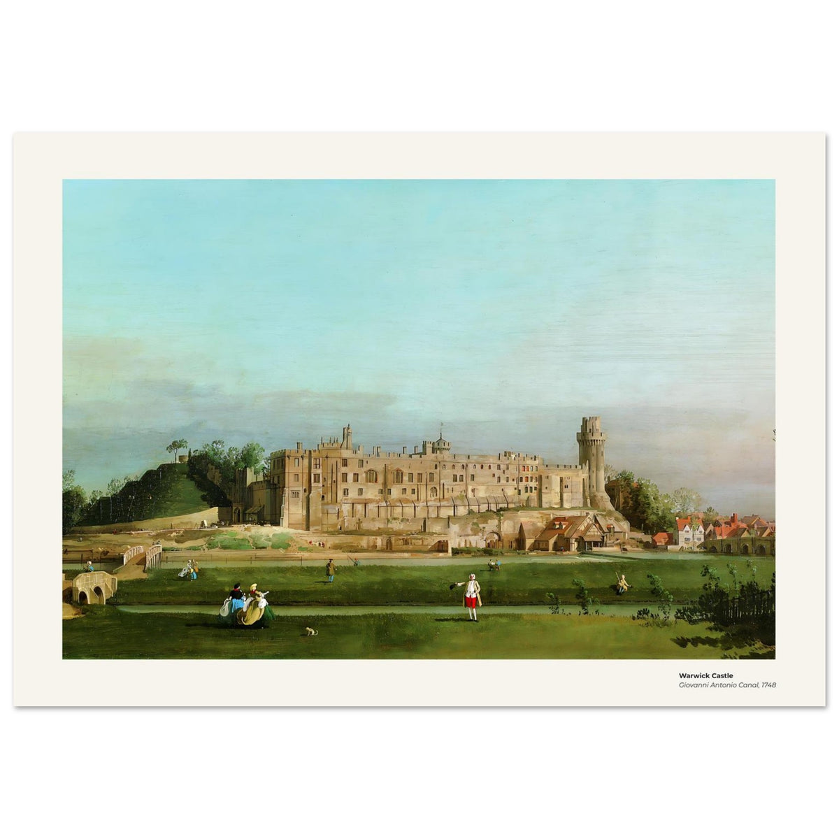 Château de Warwick – Canaletto, reproduction d'art