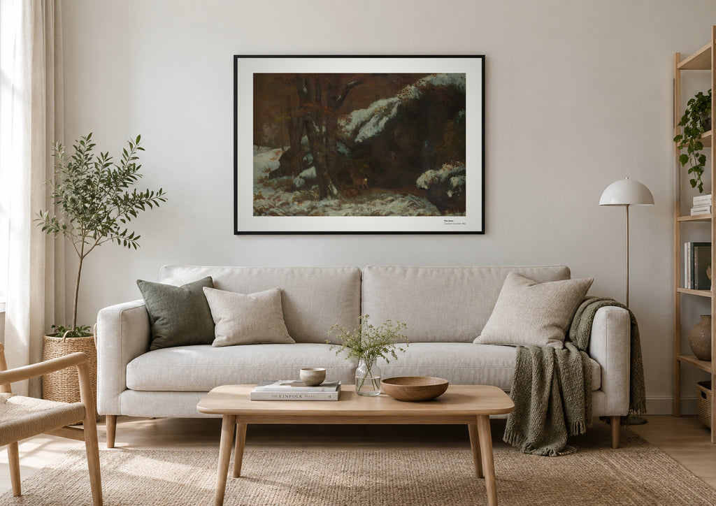 Le cerf – Gustave Courbet, aperçu encadré en situation