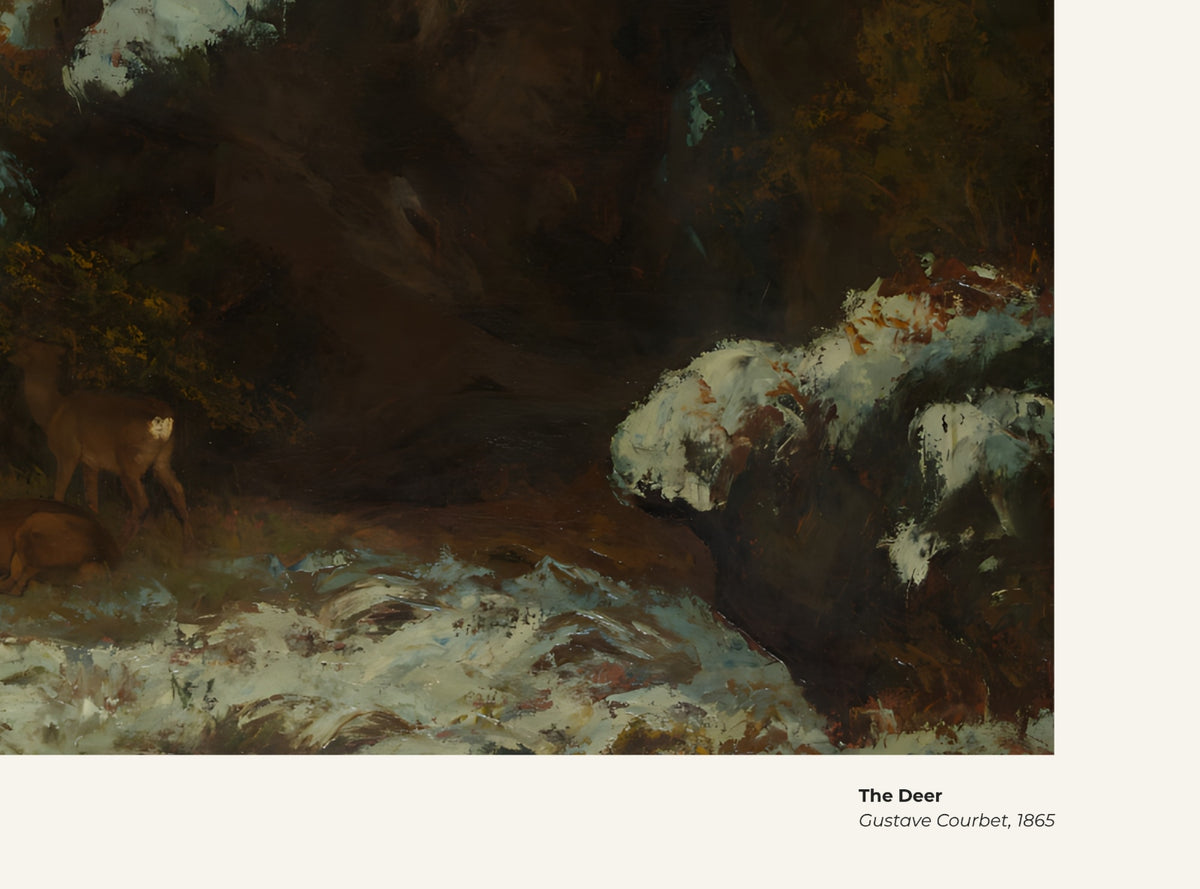 Le cerf – Gustave Courbet, avec légende titre et artiste