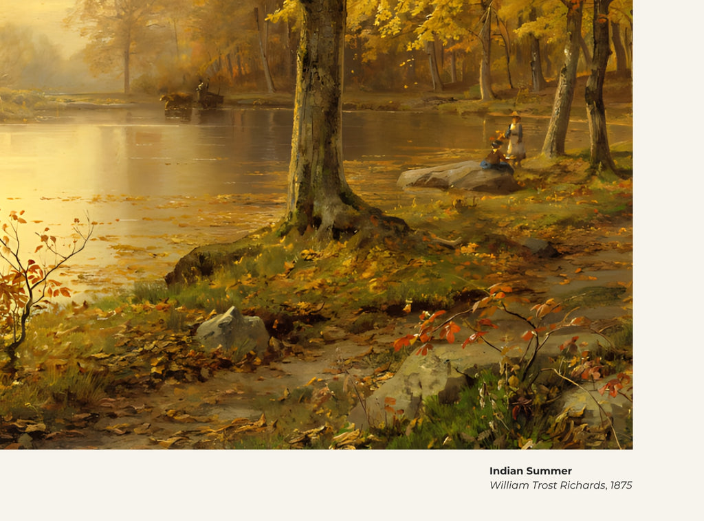 L'été indien – William Trost Richards, avec légende titre et artiste