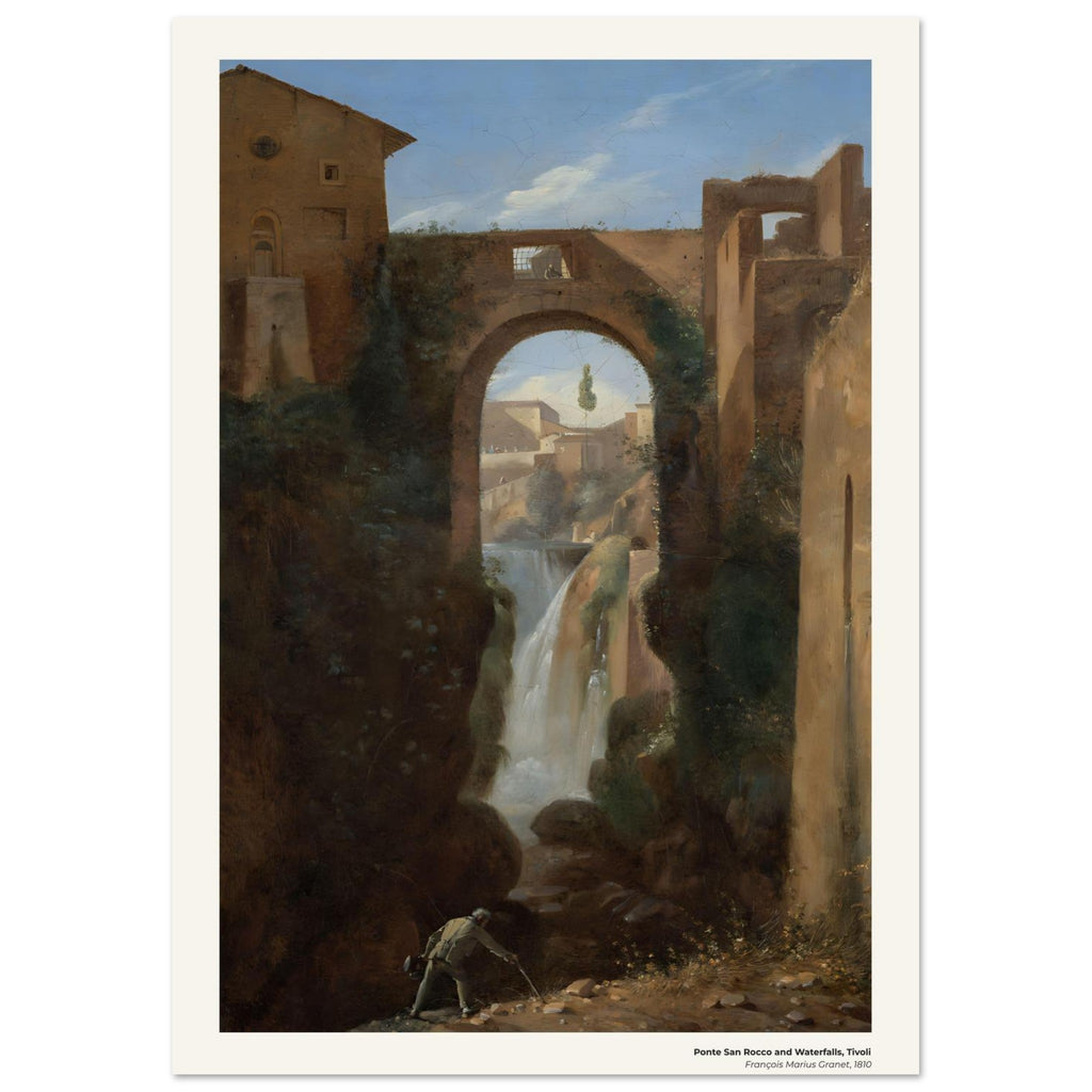Ponte San Rocco et cascades, Tivoli – François Marius Granet, détail de la reproduction