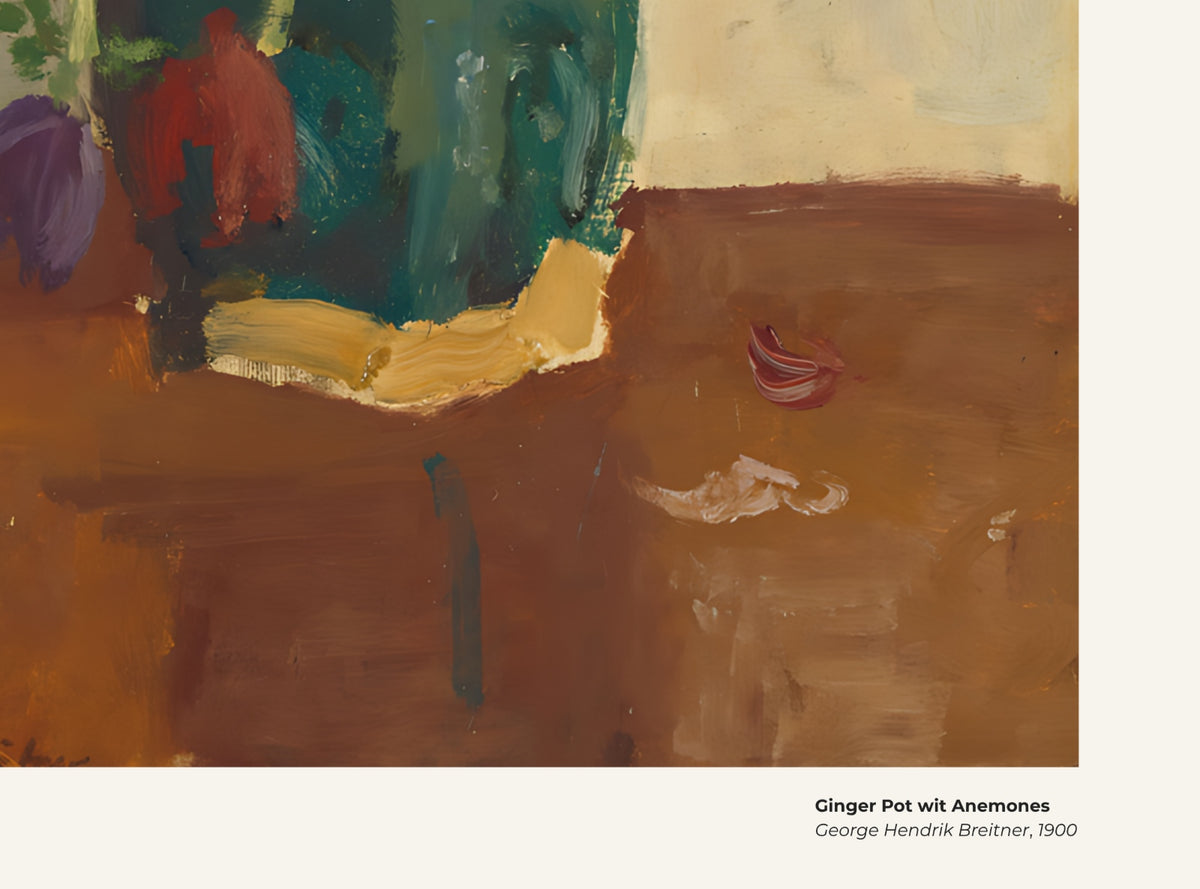 Pot à gingembre aux anémones – George Hendrik Breitner, avec légende titre et artiste