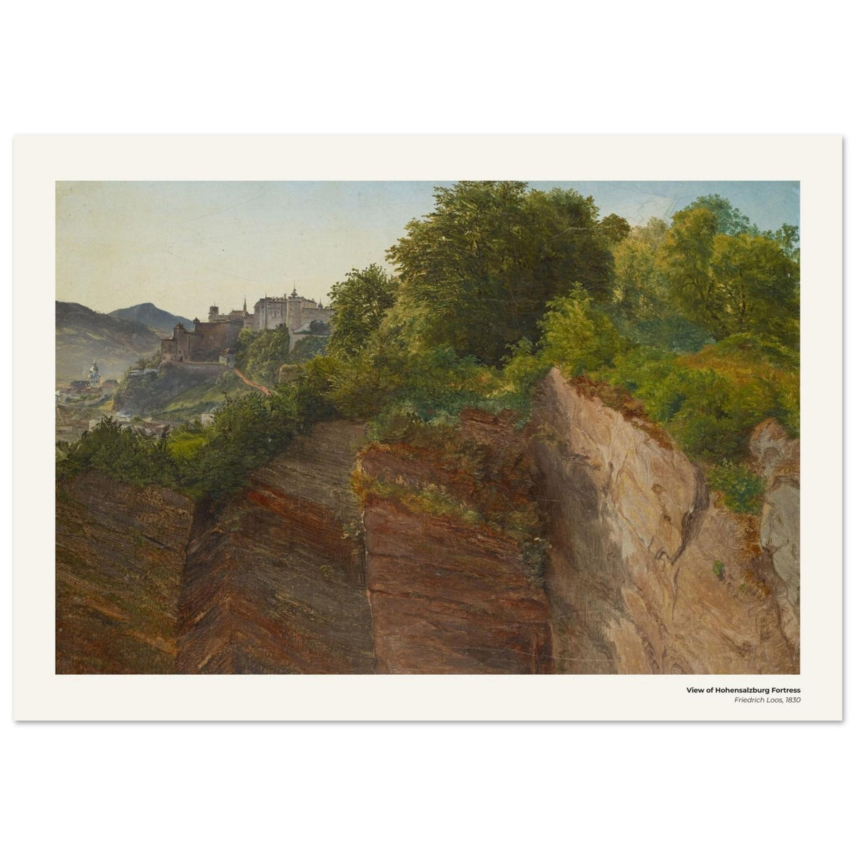 Vue de la forteresse de Hohensalzburg – Friedrich Loos, reproduction d'art