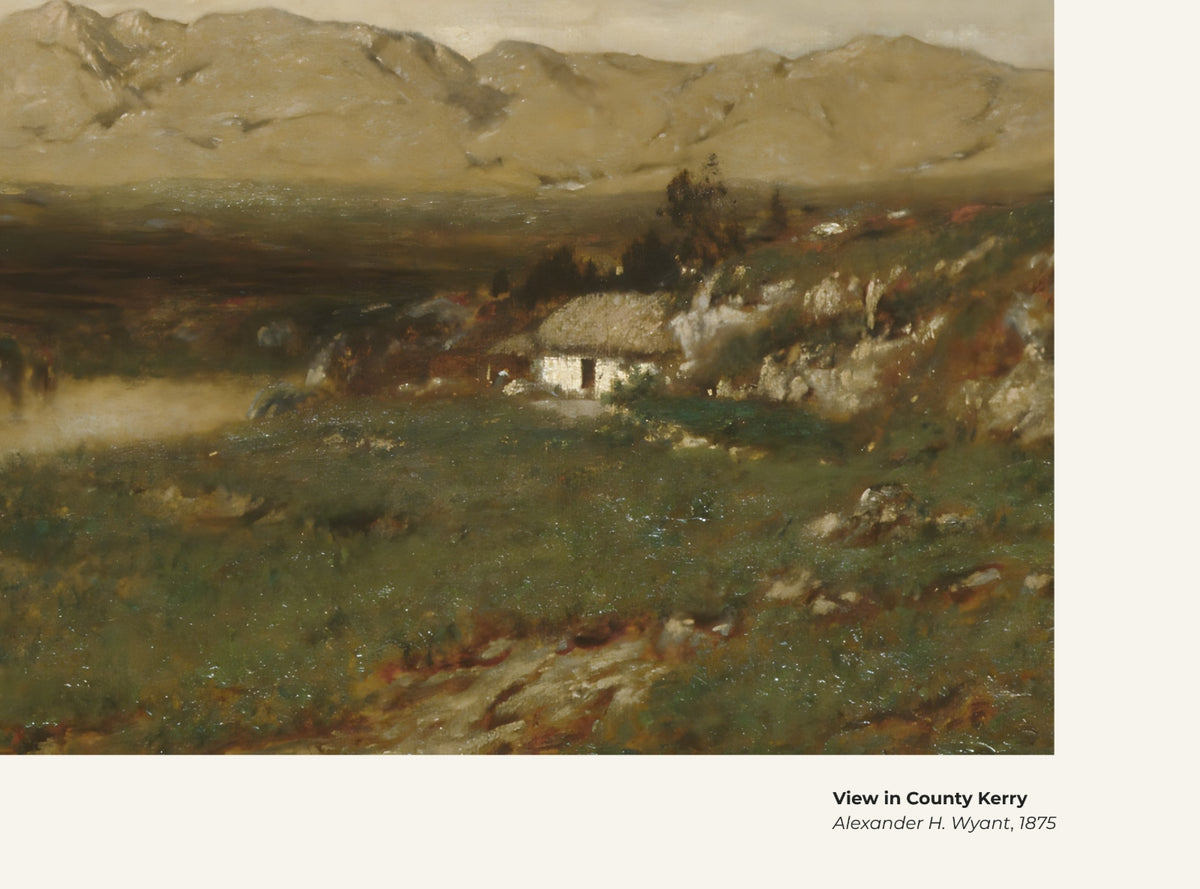 Vue dans le comté de Kerry – Alexander H. Wyant, avec légende titre et artiste
