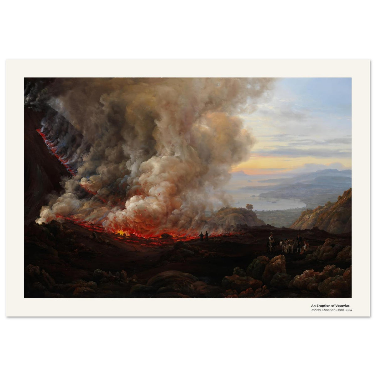 Une éruption du Vésuve – Johan Christian Dahl, détail de la reproduction