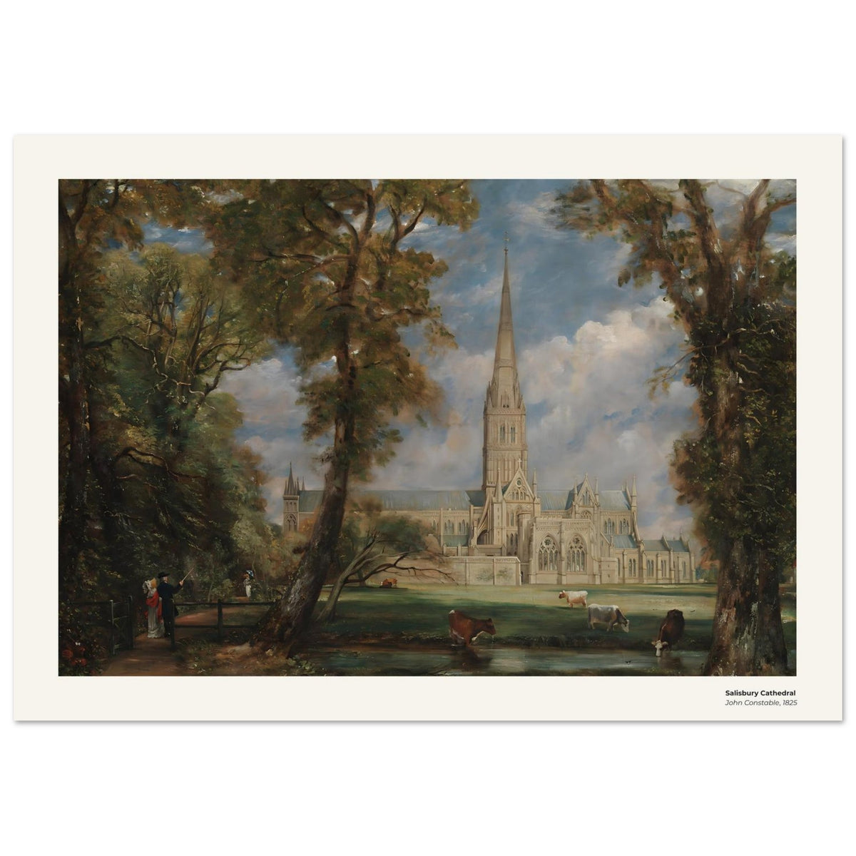 Cathédrale de Salisbury – John Constable, détail de la reproduction