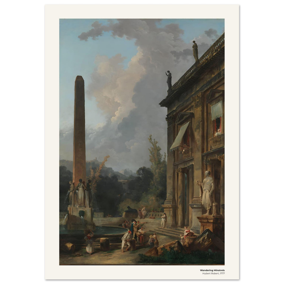 Ménestrels itinérants – Hubert Robert, reproduction d'art