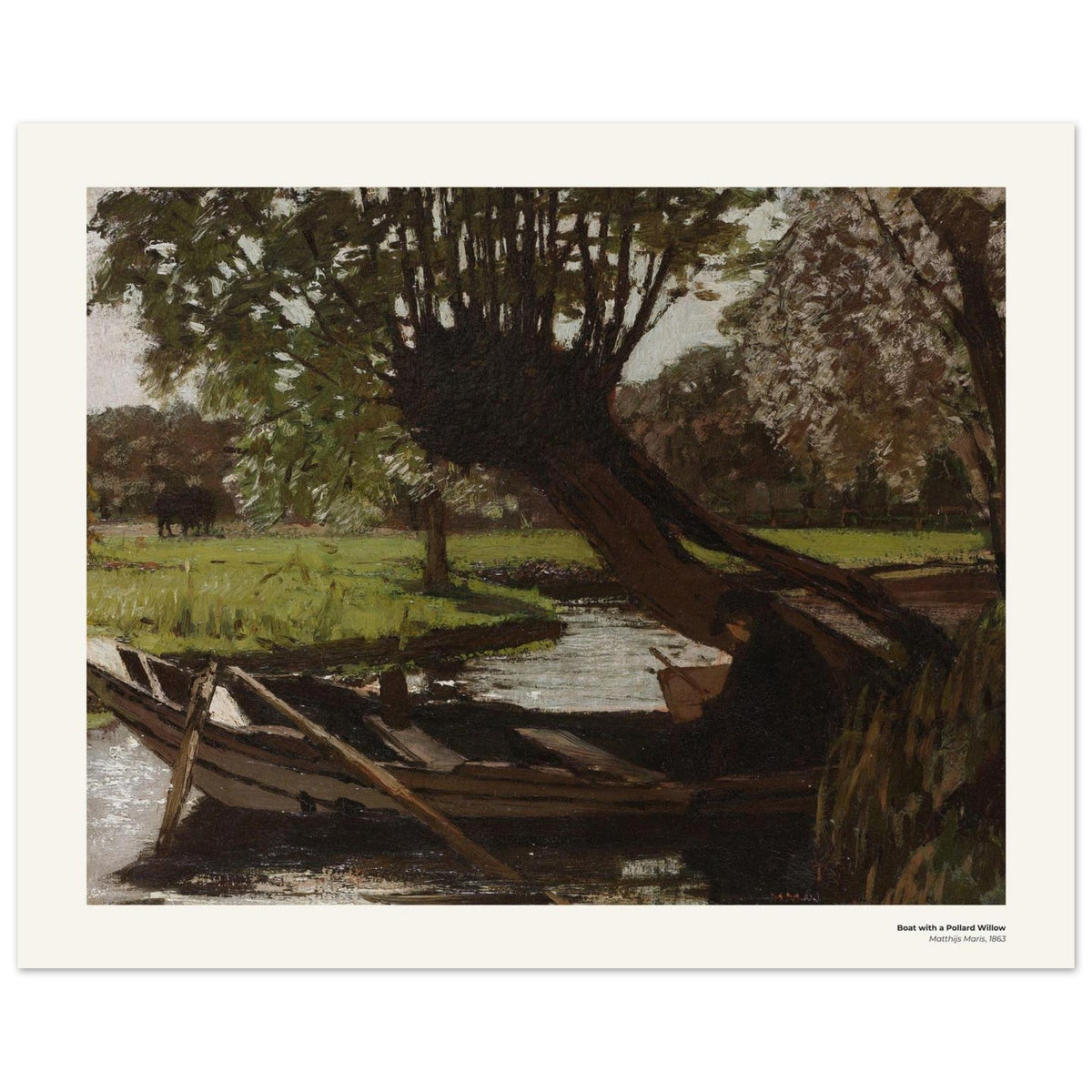 Barque et saule têtard – Matthijs Maris, détail de la reproduction