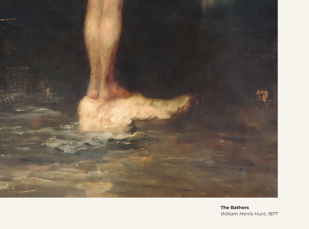 Les Baigneurs – William Morris Hunt, avec légende titre et artiste