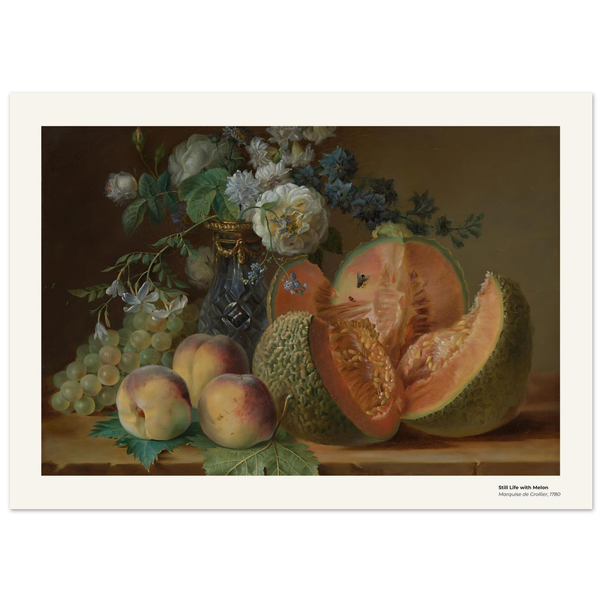 Nature morte au melon – Marquise de Grollier, détail de la reproduction