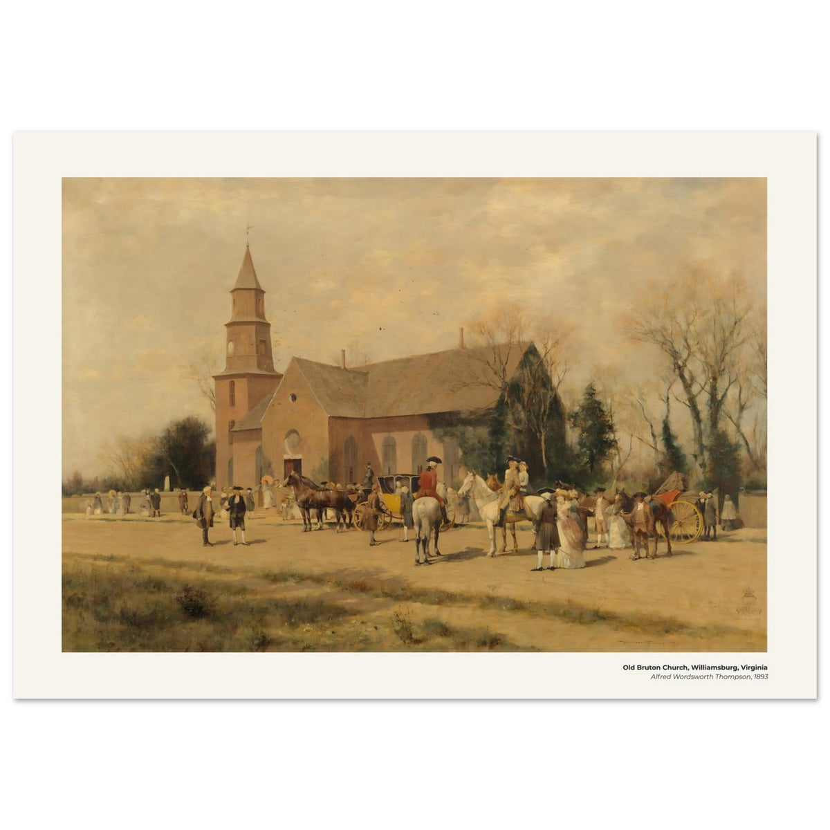 Vieille église Bruton, Williamsburg, Virginie – Alfred Wordsworth Thompson, reproduction d'art