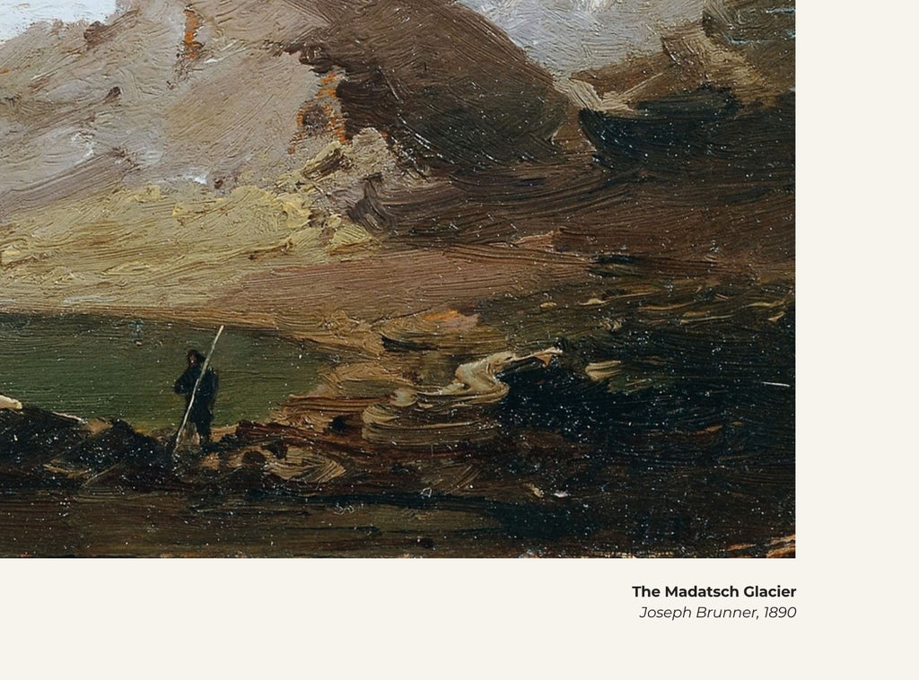 Le glacier du Madatsch – Joseph Brunner, avec légende titre et artiste