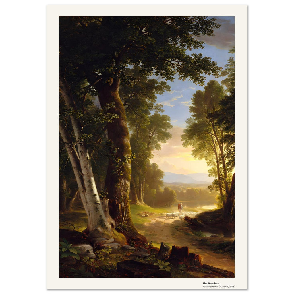 Les hêtres – Asher Brown Durand, détail de la reproduction