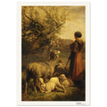 Printemps – Charles Jacque, détail de la reproduction