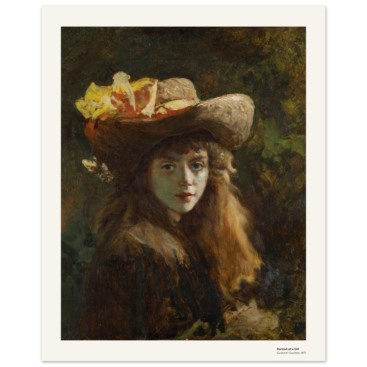 Portrait d'une jeune fille – Gustave Courbet, reproduction d'art
