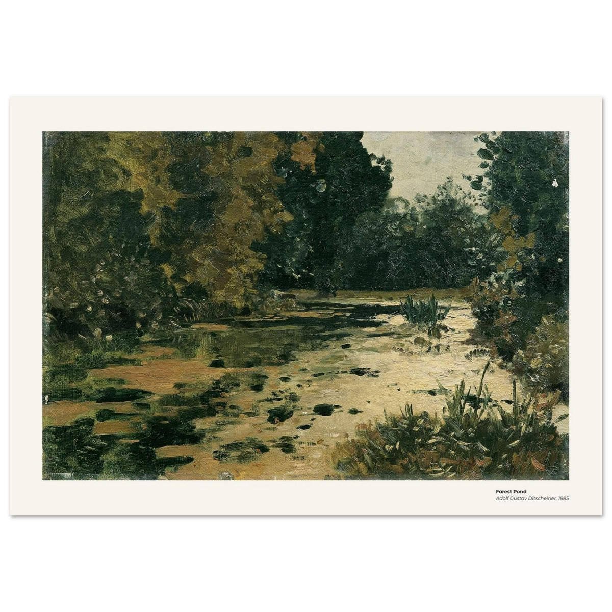 Étang en forêt – Adolf Gustav Ditscheiner, reproduction d'art