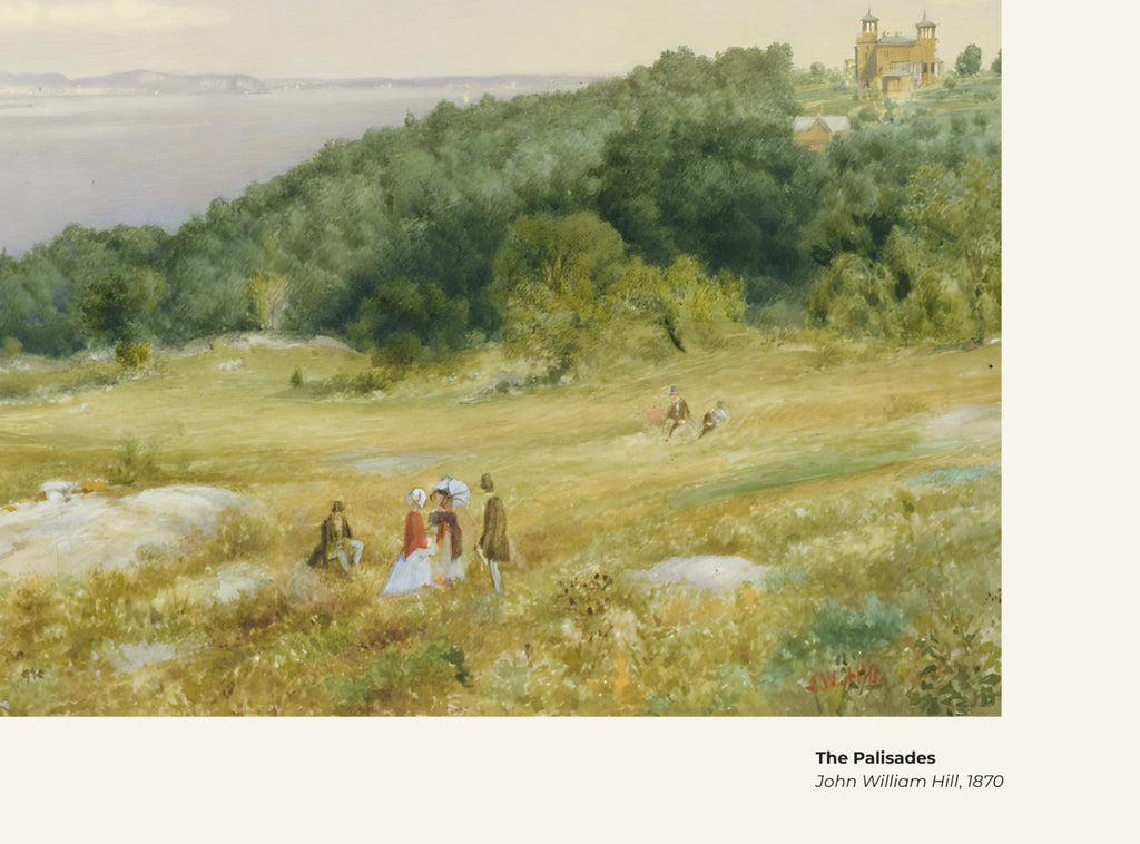 Les Palisades – John William Hill, avec légende titre et artiste