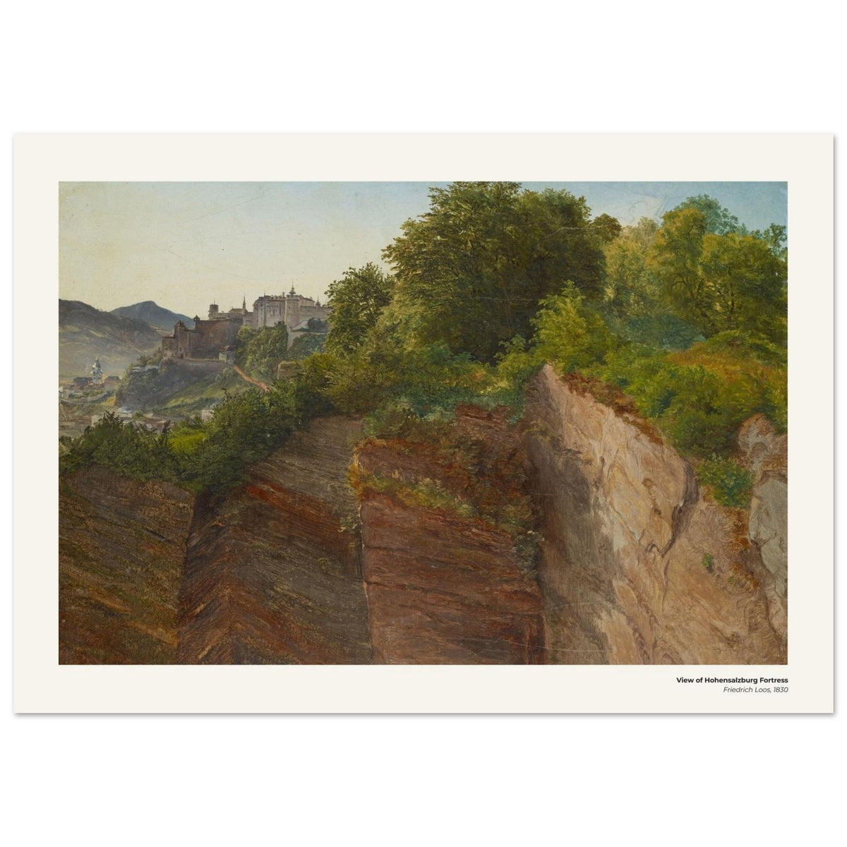 Vue de la forteresse de Hohensalzburg – Friedrich Loos, reproduction d'art