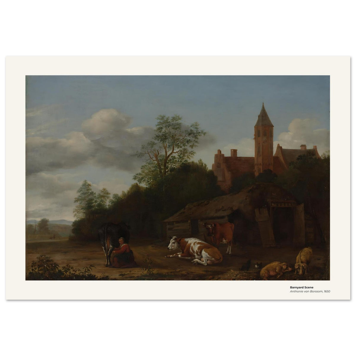 Scène de basse-cour – Anthonie van Borssom, détail de la reproduction