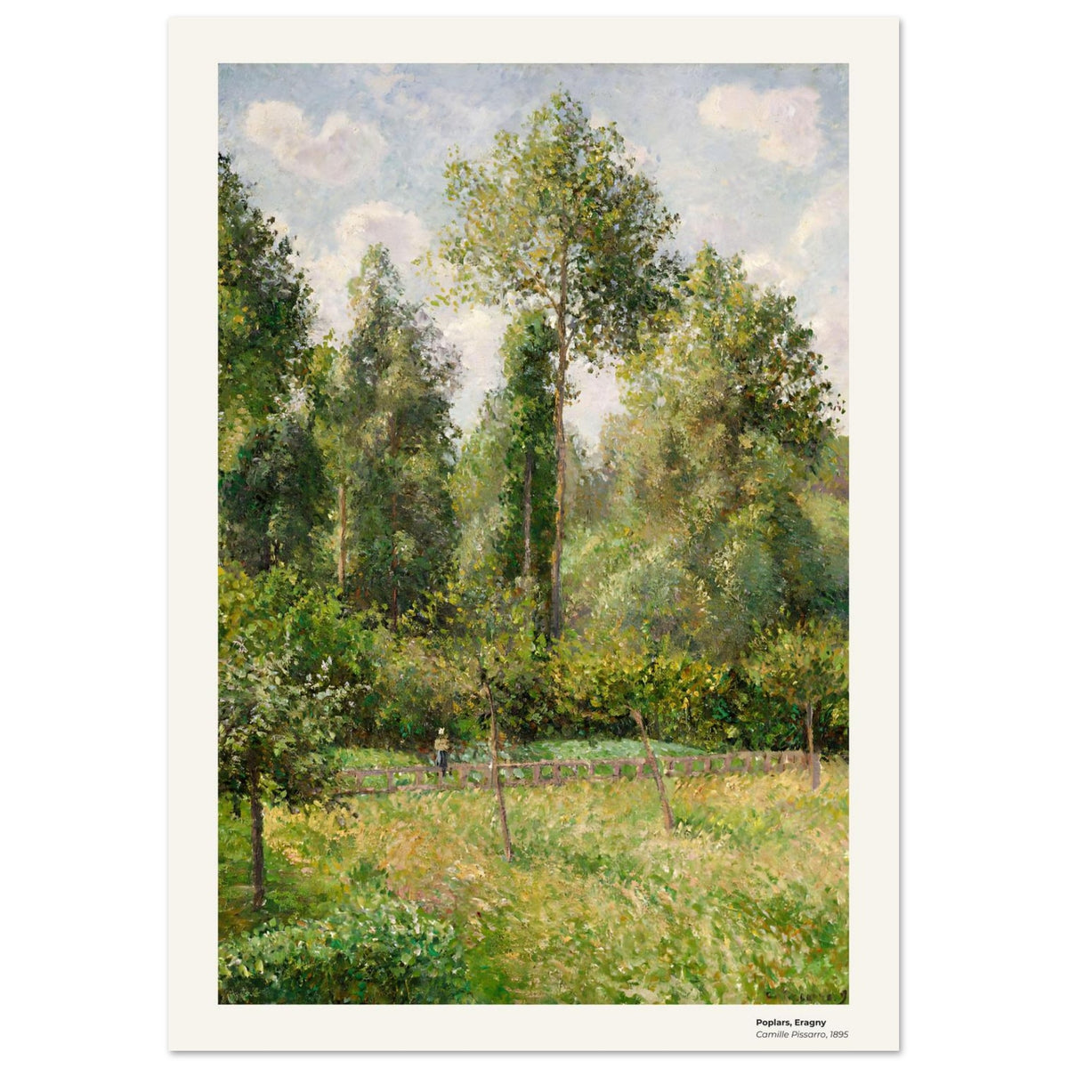 Peupliers, Eragny – Camille Pissarro, détail de la reproduction