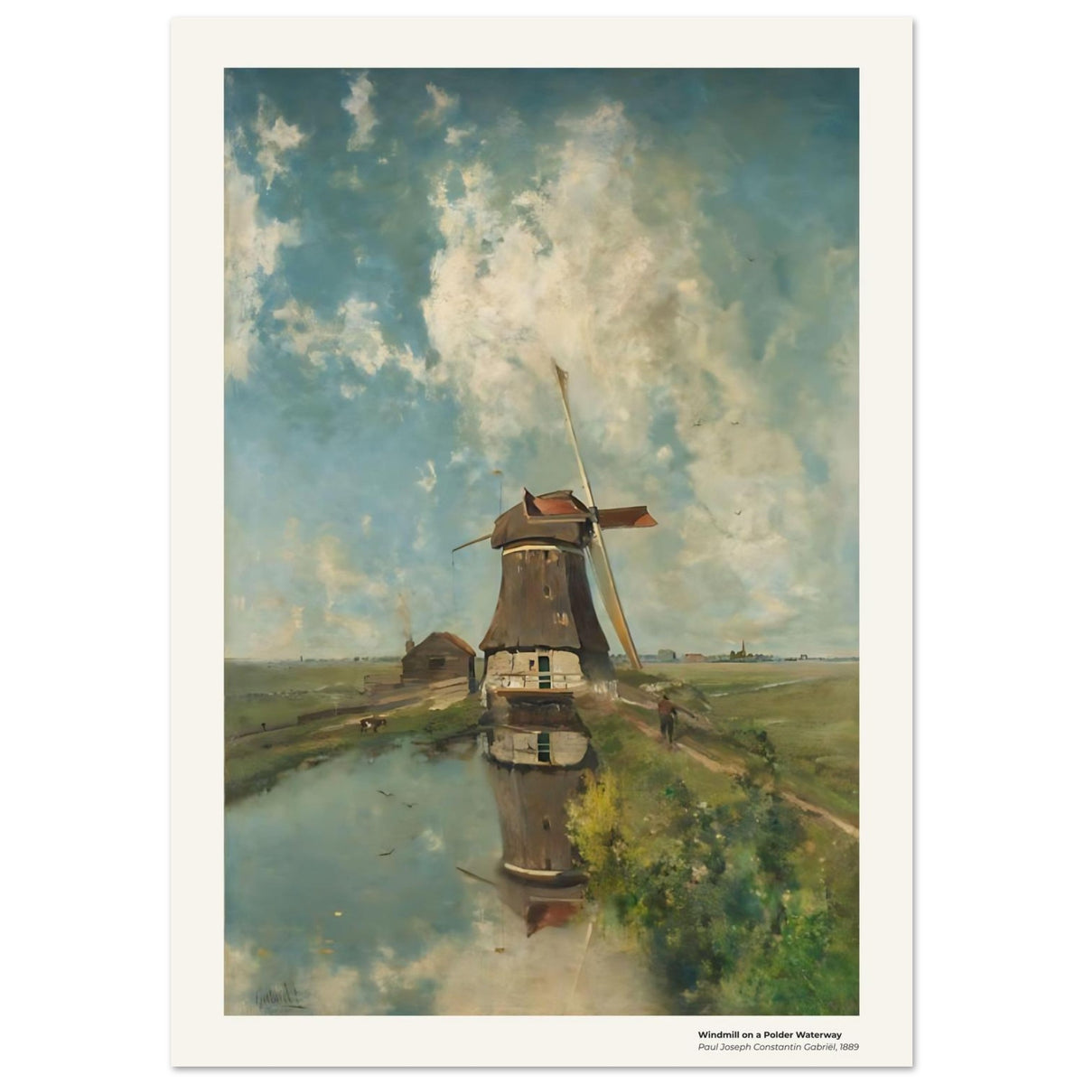 Moulin à vent sur un canal de polder – Paul Joseph Constantin Gabriël, détail de la reproduction