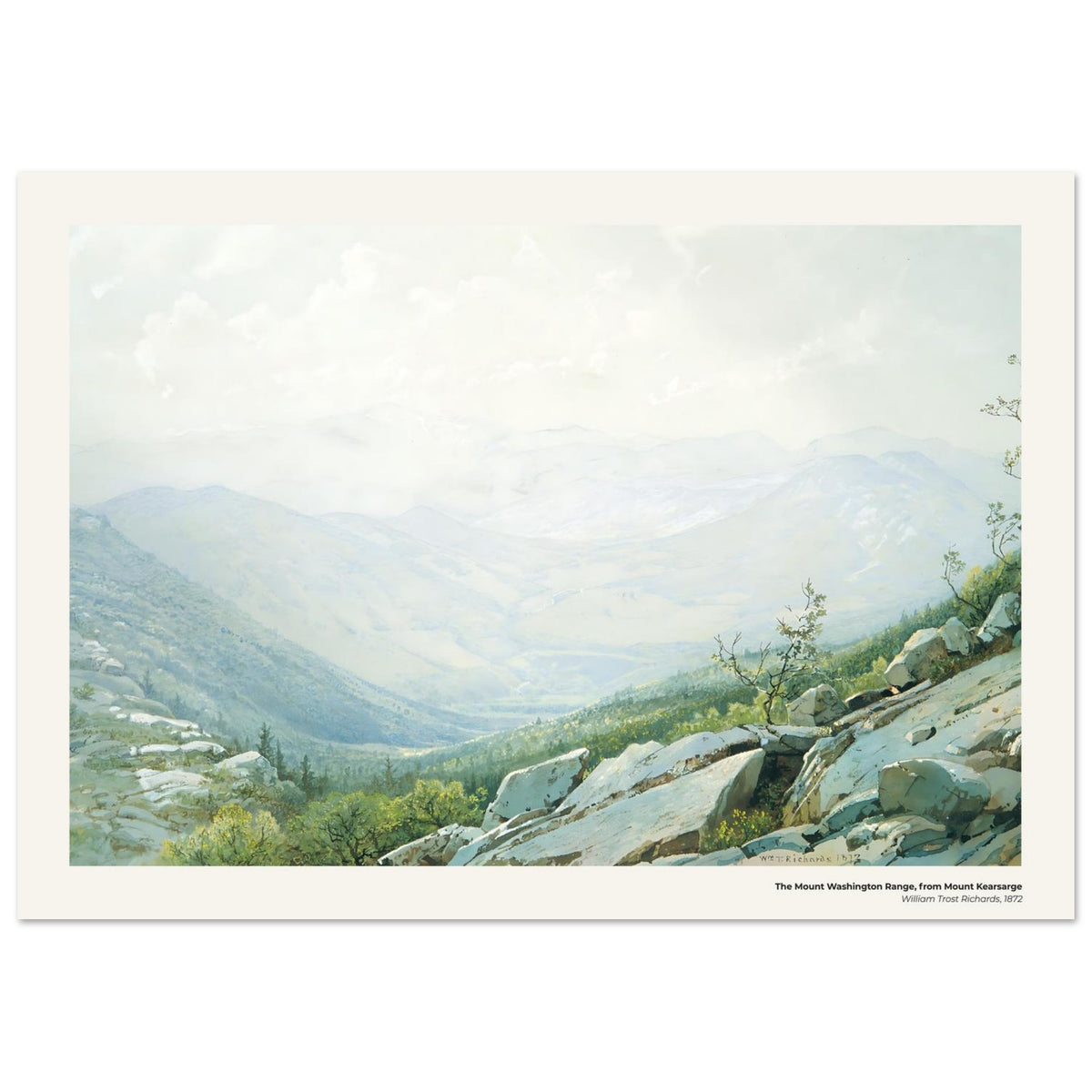 La chaîne du mont Washington, vue du mont Kearsarge – William Trost Richards, détail de la reproduction
