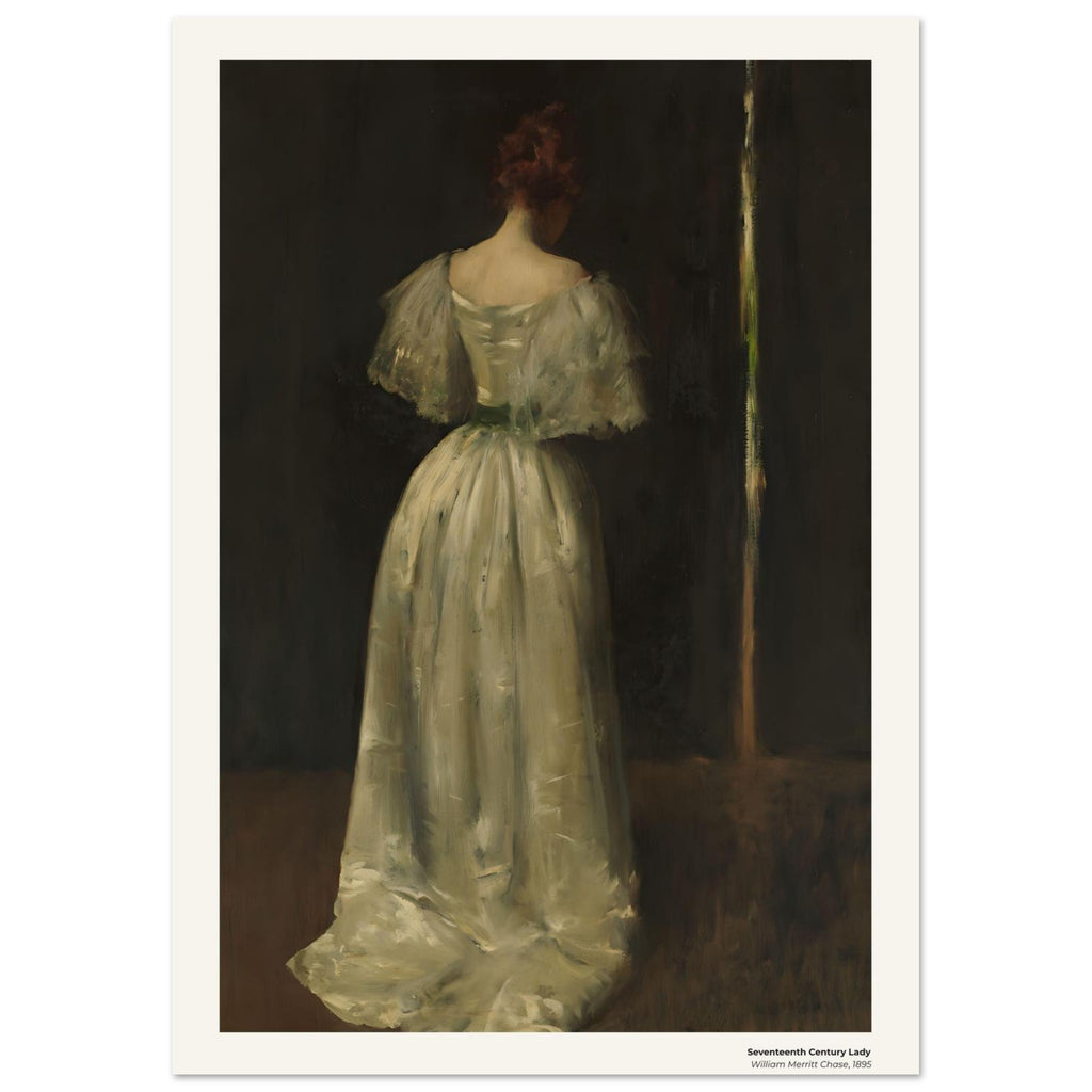 Dame du XVIIe siècle – William Merritt Chase, détail de la reproduction
