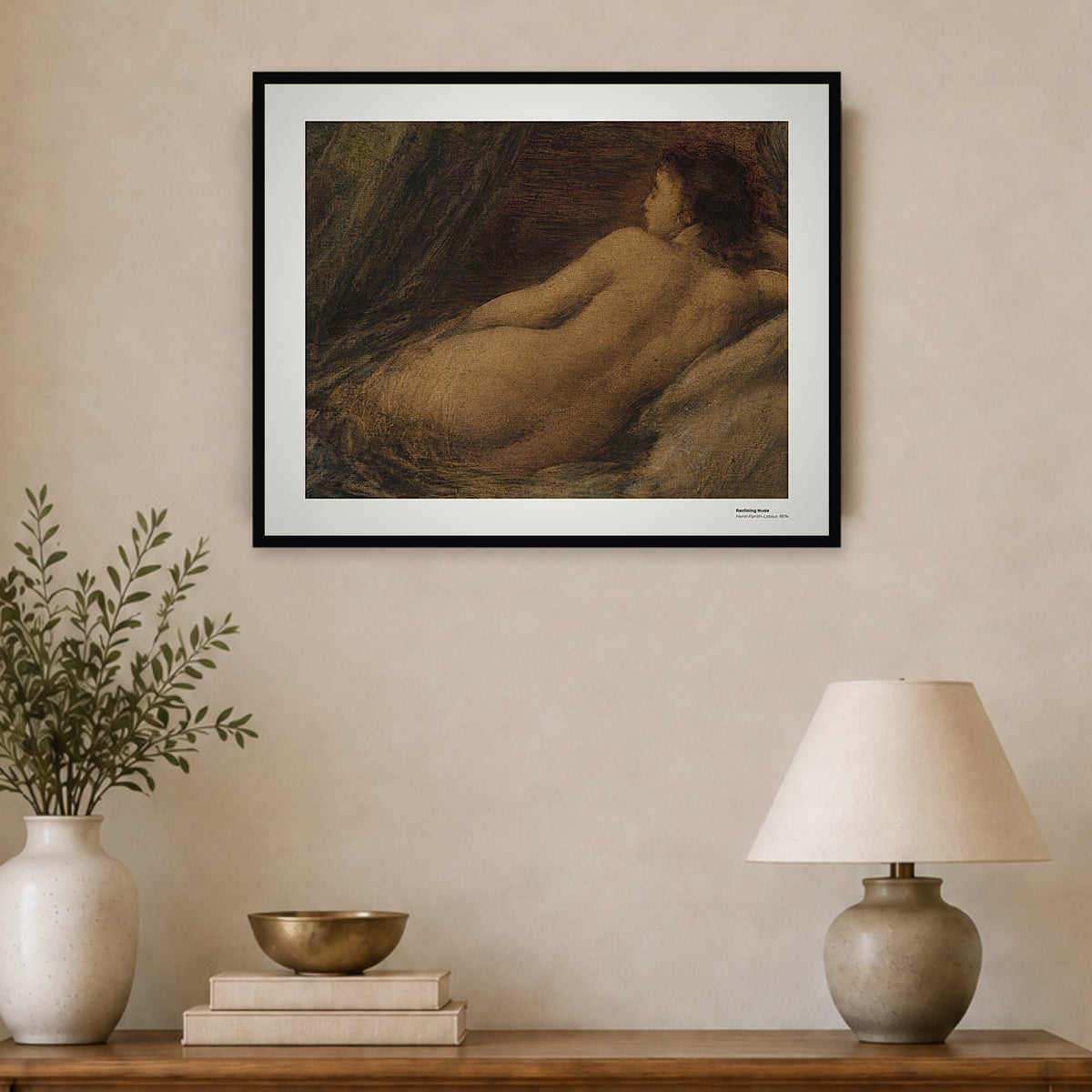 Nu allongé – Henri Fantin-Latour, aperçu encadré en situation