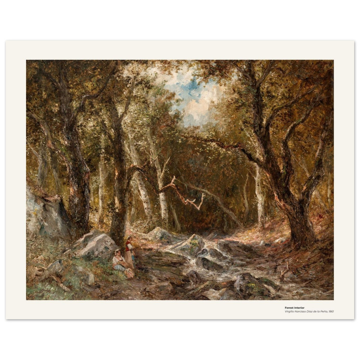 Intérieur de forêt – Narcisse Virgilio Díaz de la Peña, reproduction d'art