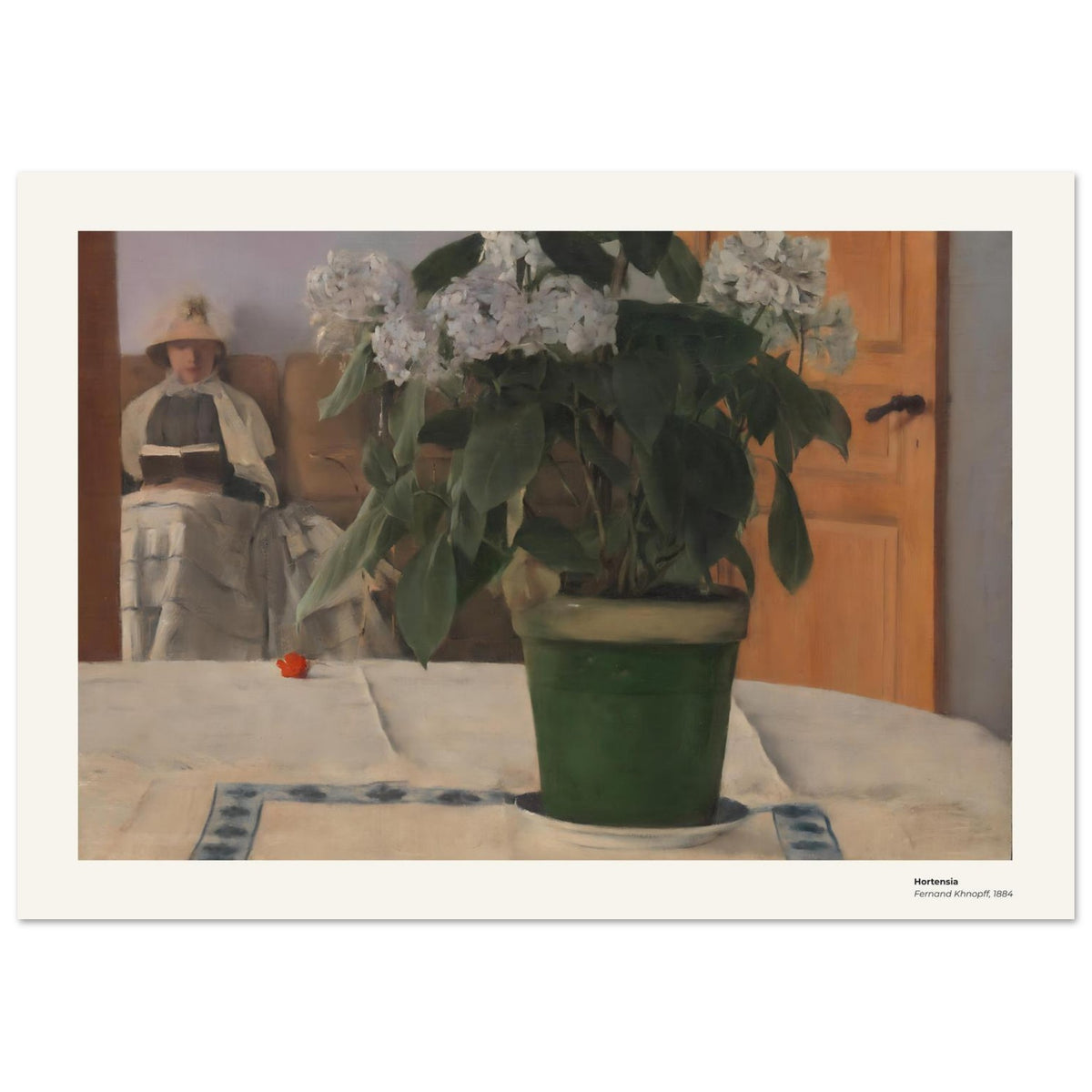 Hortensia – Fernand Khnopff, détail de la reproduction