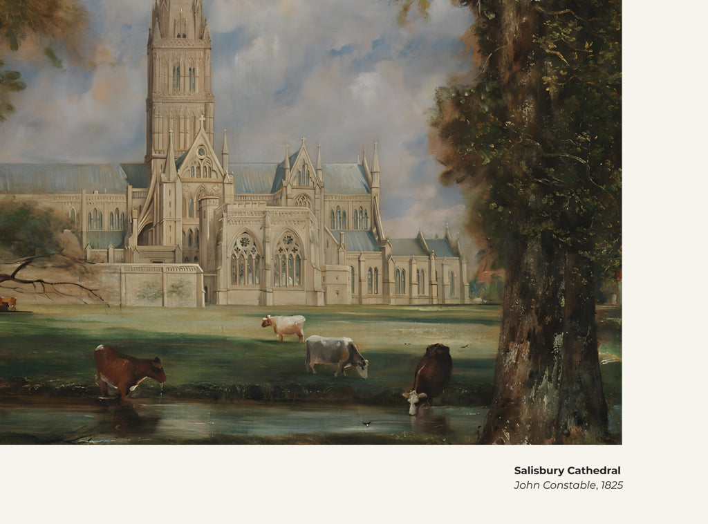Cathédrale de Salisbury – John Constable, avec légende titre et artiste