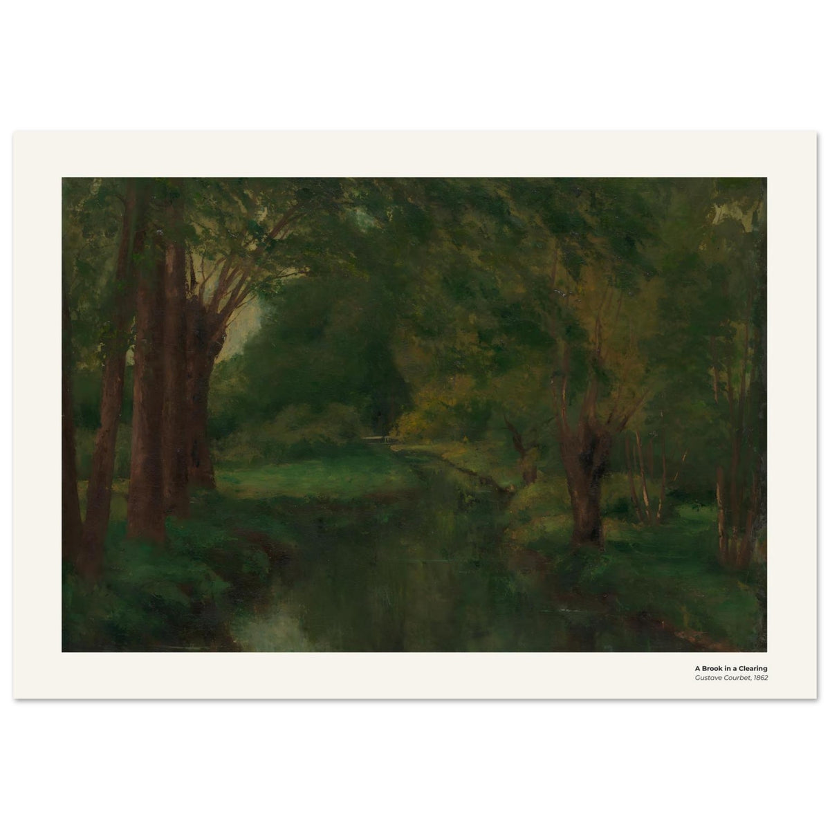 Un ruisseau dans une clairière – Gustave Courbet, reproduction d'art