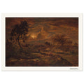 Coucher de soleil près d'Arbonne – Théodore Rousseau, détail de la reproduction