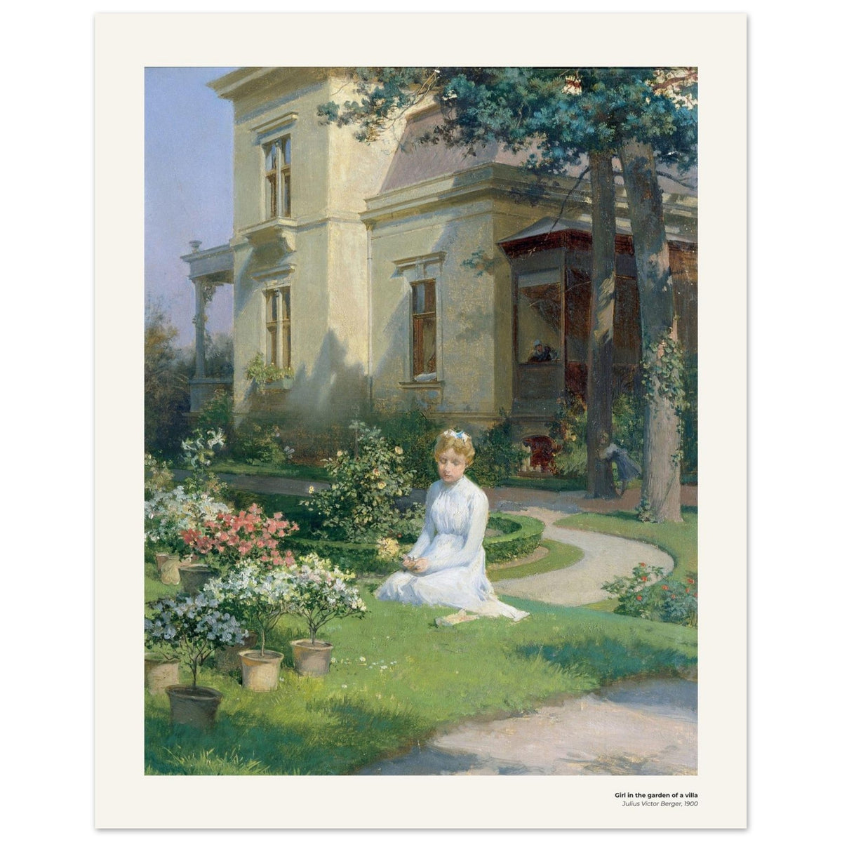 Jeune fille dans le jardin d'une villa – Julius Victor Berger, détail de la reproduction