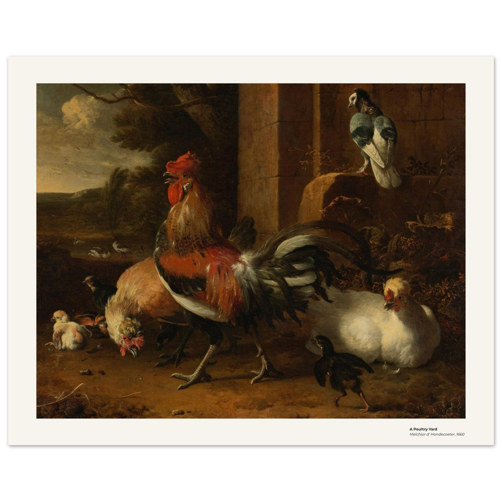 Une basse-cour – Melchior d'Hondecoeter, reproduction d'art