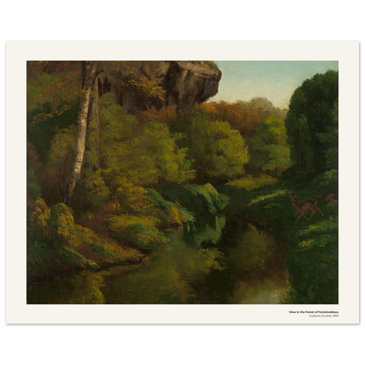 Vue dans la forêt de Fontainebleau – Gustave Courbet, reproduction d'art