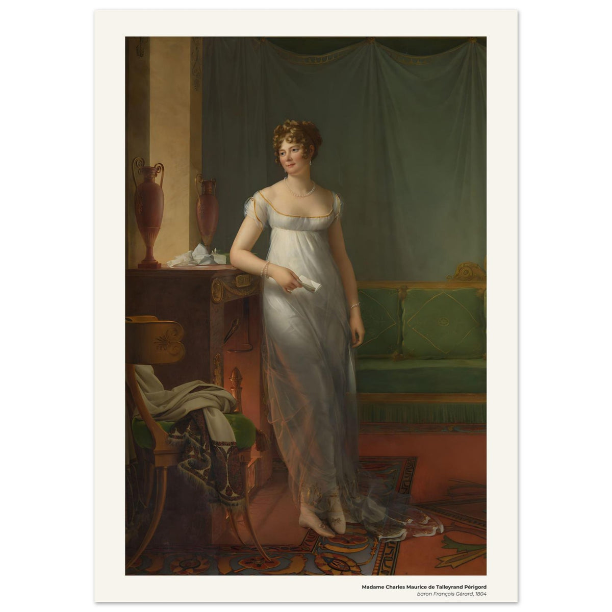 Madame Charles Maurice de Talleyrand Périgord – François Gérard, détail de la reproduction