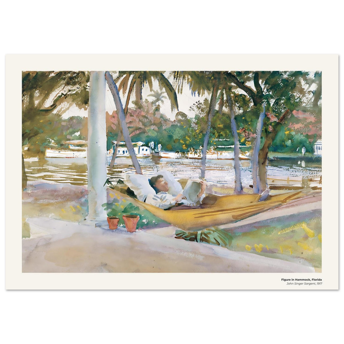 Silhouette dans un hamac, Floride – John Singer Sargent, détail de la reproduction