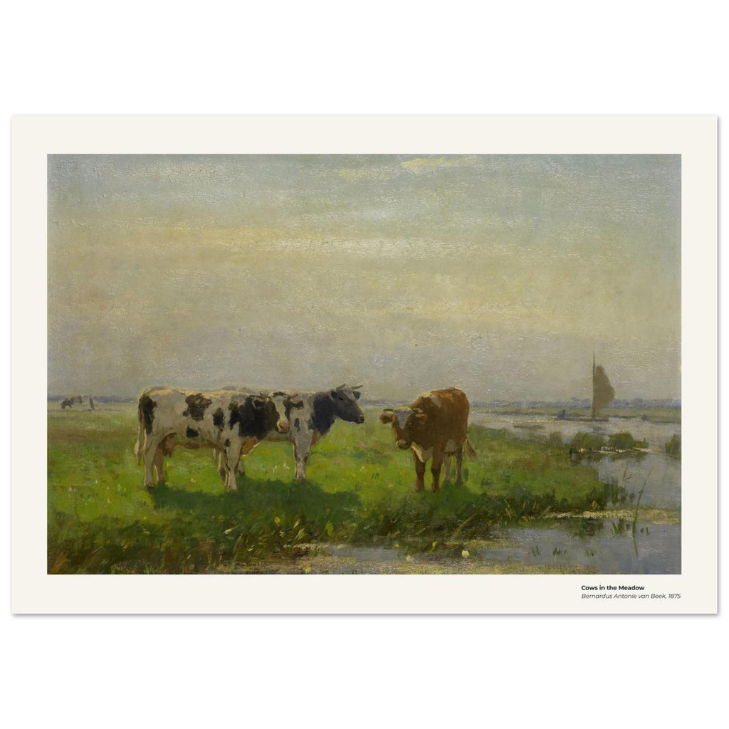 Vaches dans la prairie – Bernardus Antonie van Beek, détail de la reproduction