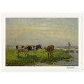 Vaches dans la prairie – Bernardus Antonie van Beek, détail de la reproduction