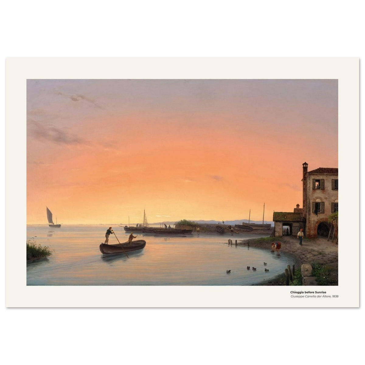 Chioggia avant le lever du soleil – Giuseppe Canella l'Ancien, reproduction d'art