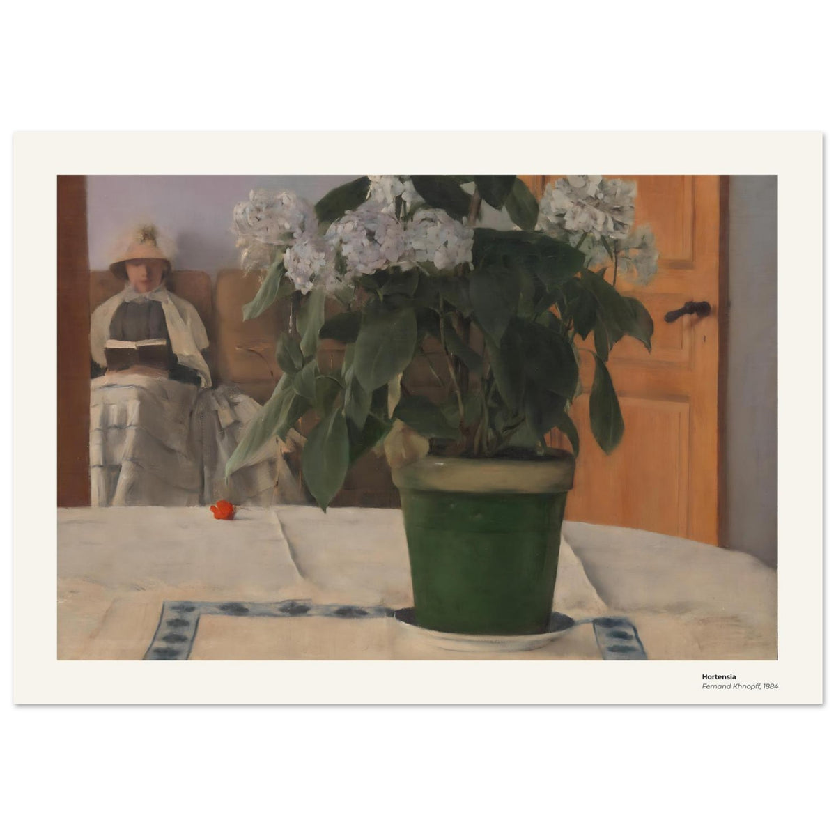 Hortensia – Fernand Khnopff, détail de la reproduction