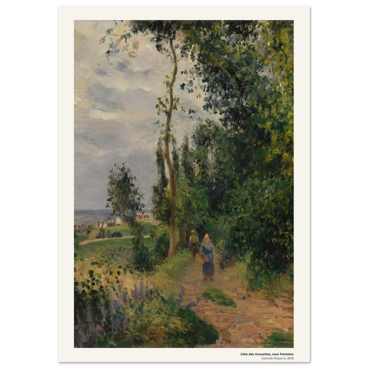 Côte des Grouettes, près de Pontoise – Camille Pissarro, détail de la reproduction