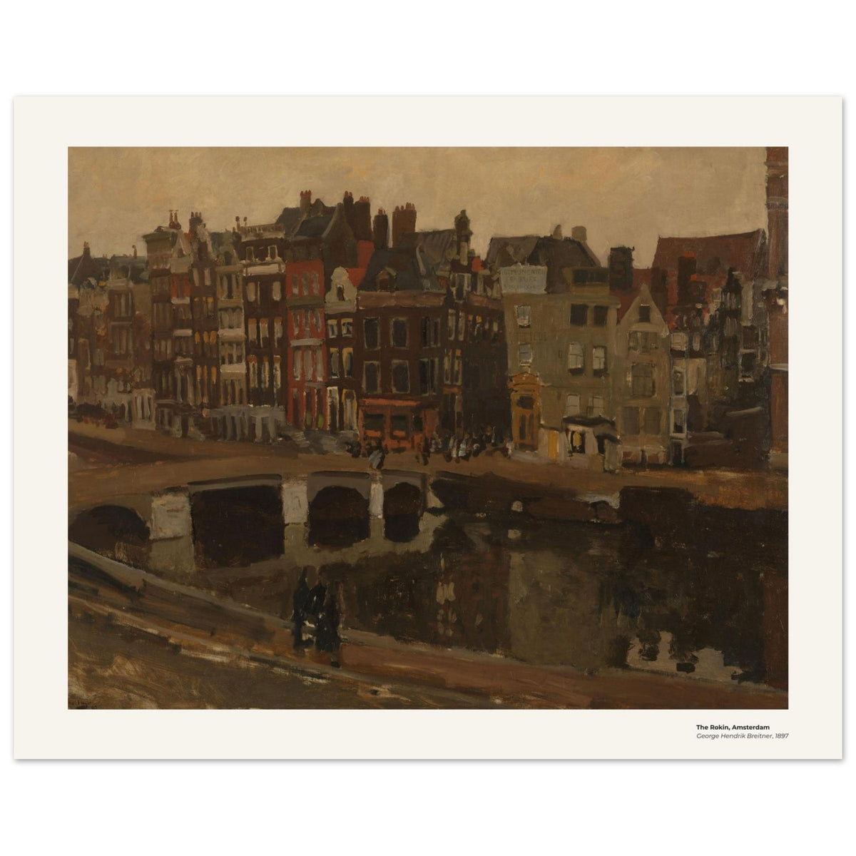 Le Rokin, Amsterdam – George Hendrik Breitner, détail de la reproduction