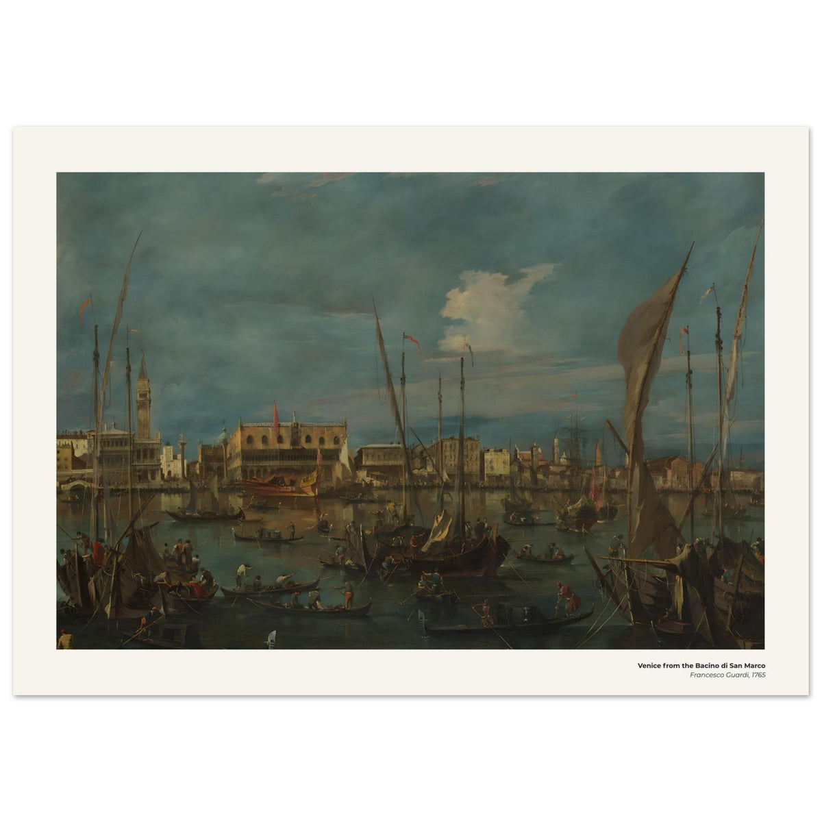 Venise depuis le Bacino di San Marco – Francesco Guardi, détail de la reproduction