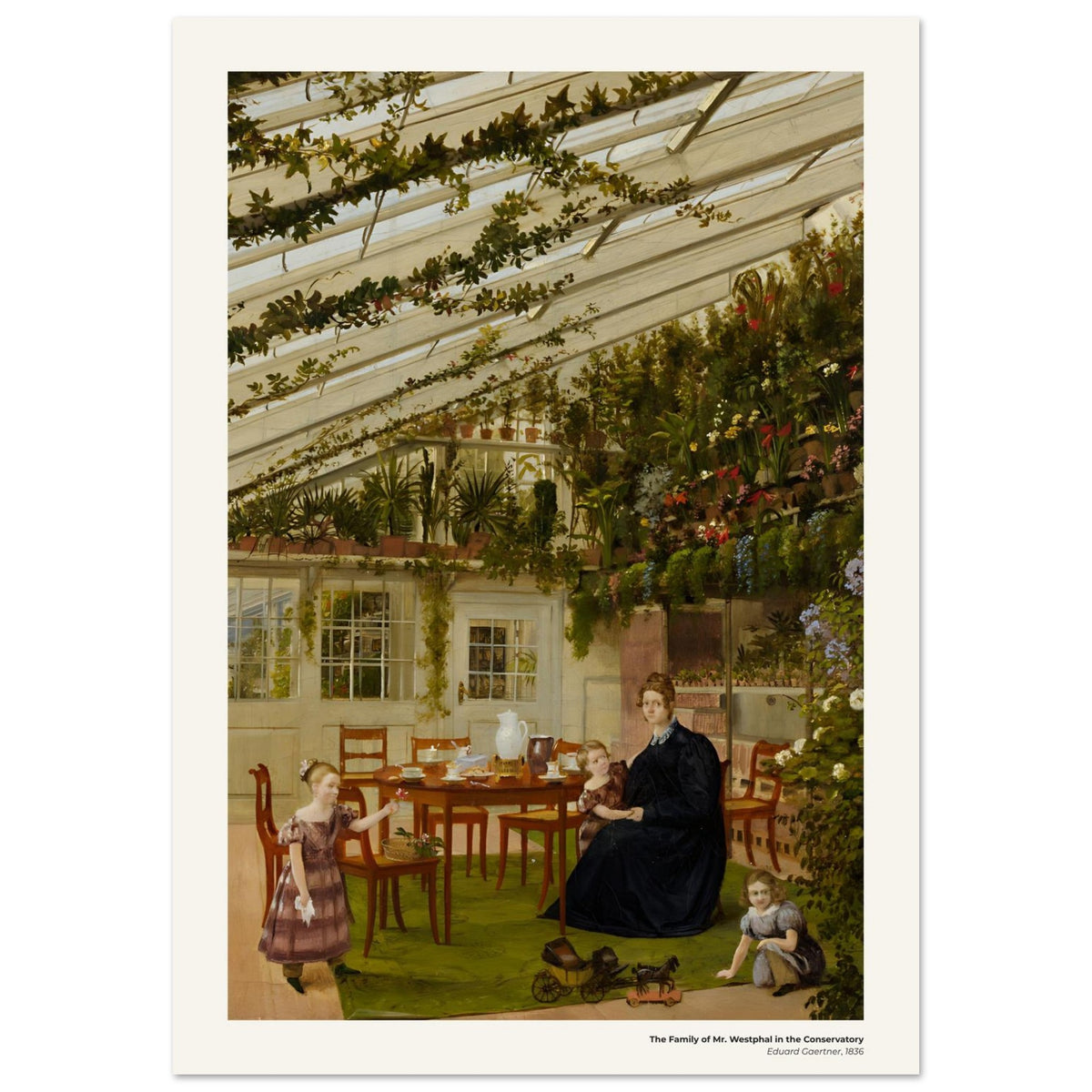 La famille de M. Westphal dans la véranda – Eduard Gaertner, reproduction d'art