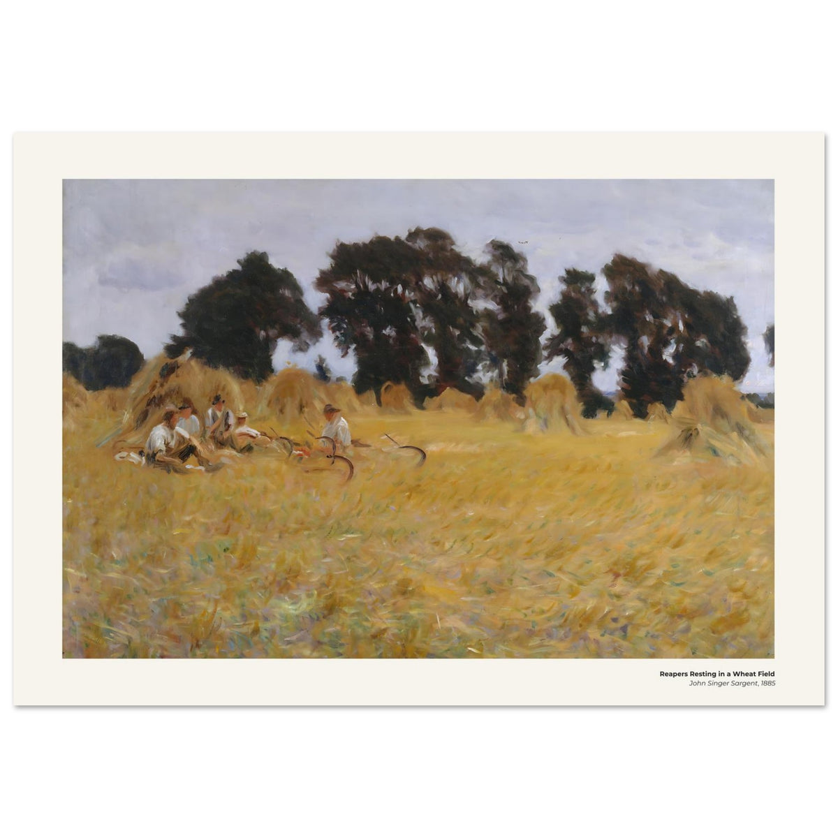 Moissonneurs se reposant dans un champ de blé – John Singer Sargent, reproduction d'art