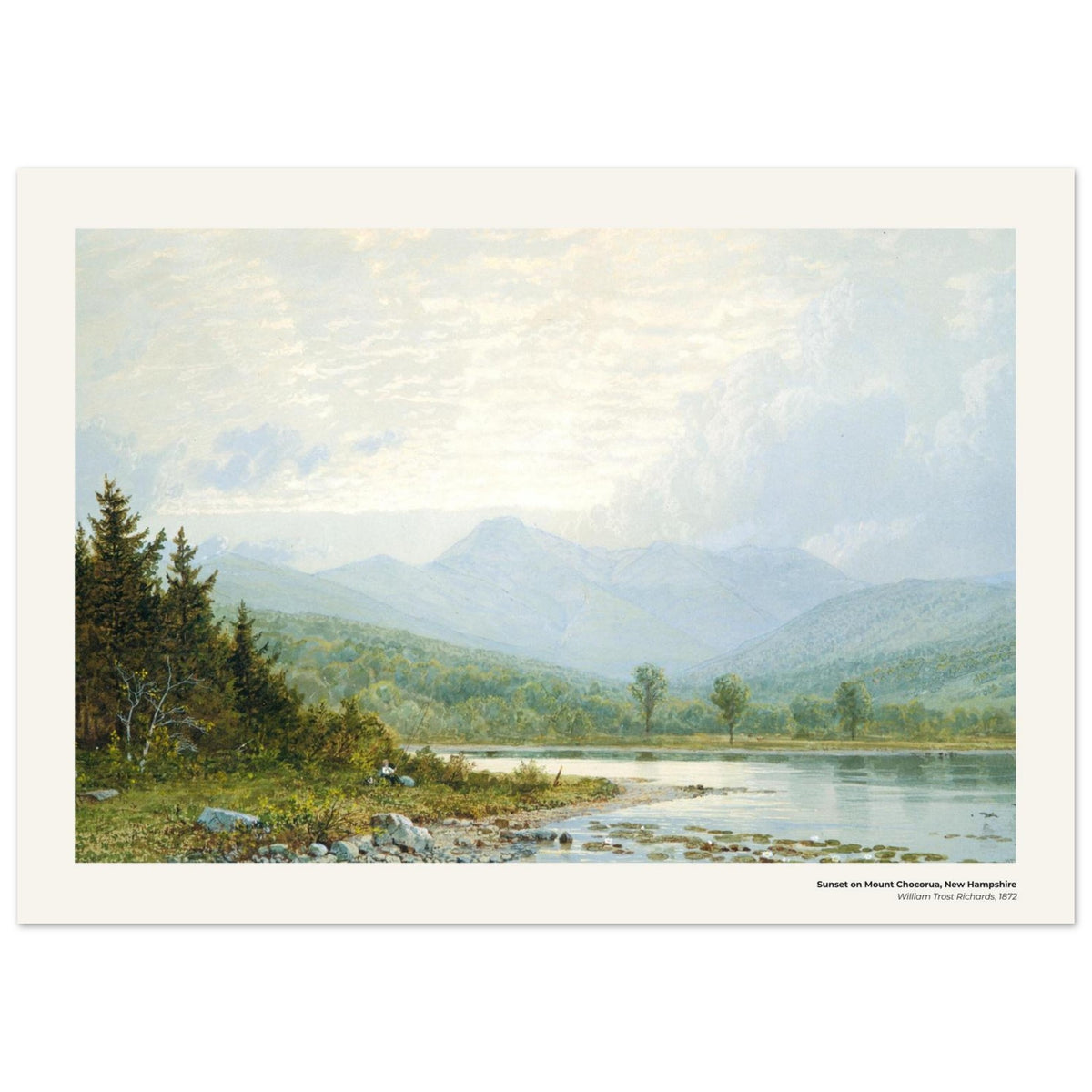 Coucher de soleil sur le mont Chocorua, New Hampshire – William Trost Richards, détail de la reproduction