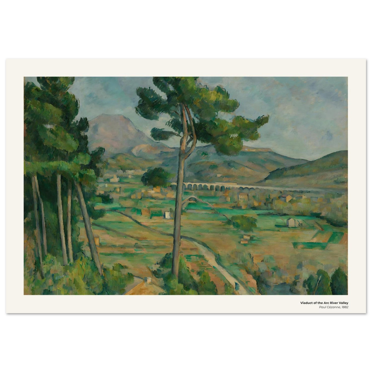 Viaduc de la vallée de l'Arc – Paul Cézanne, détail de la reproduction