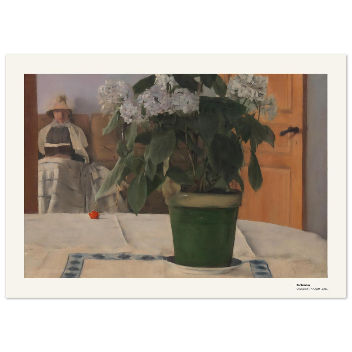 Hortensia – Fernand Khnopff, détail de la reproduction